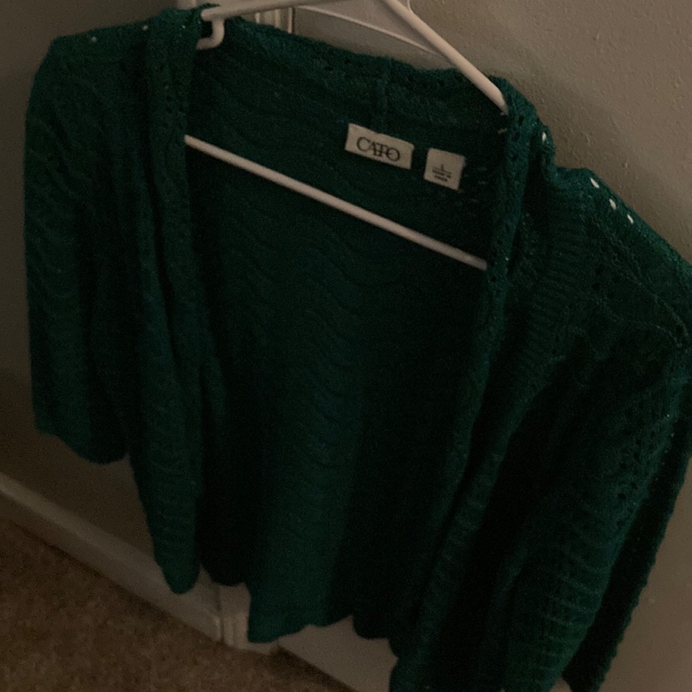 Lightweight sweater with holes perfect for over dress or tanktop